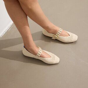 Rothy's The Max Buckle Mary Jane - Off White Mesh Size 11.5 - NIB